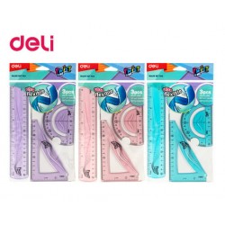 DELI ΓΕΩΜΕΤΡΙΑΣ ΣΕΤ ΕΥΚΑΜΠΤΟ 20cm BLISTER 3Τ TWISTME ΑΣΣΟΡΤΙ